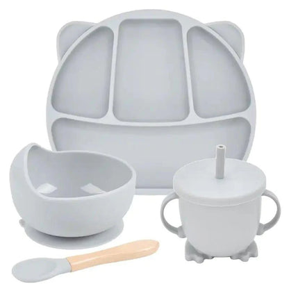 Mess-Free Mealtime: Silicone Suction Cup Dinner Plate Set for Babies & Kids - Home Kartz