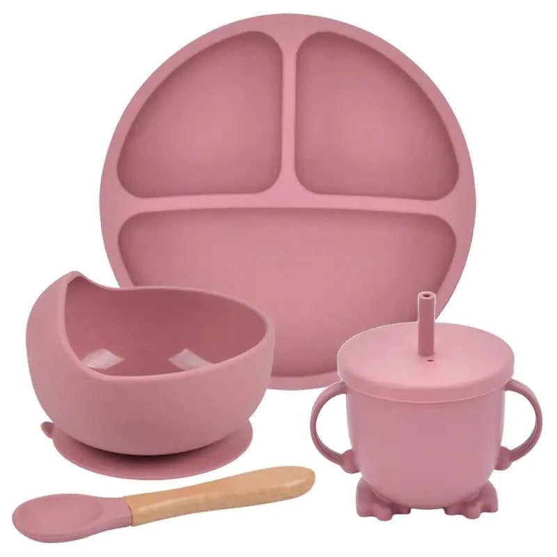 Mess-Free Mealtime: Silicone Suction Cup Dinner Plate Set for Babies & Kids - Home Kartz