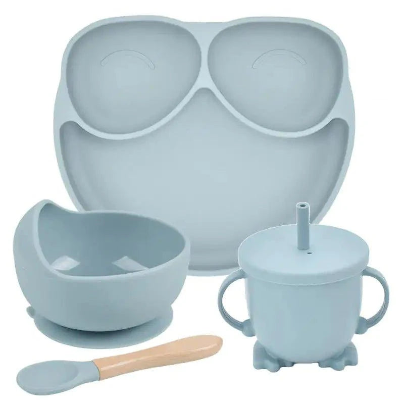 Mess-Free Mealtime: Silicone Suction Cup Dinner Plate Set for Babies & Kids - Home Kartz