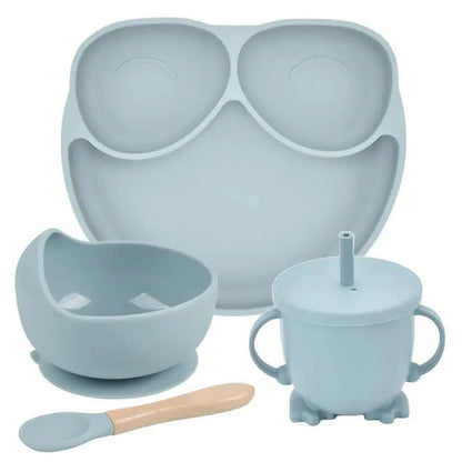 Mess-Free Mealtime: Silicone Suction Cup Dinner Plate Set for Babies & Kids - Home Kartz