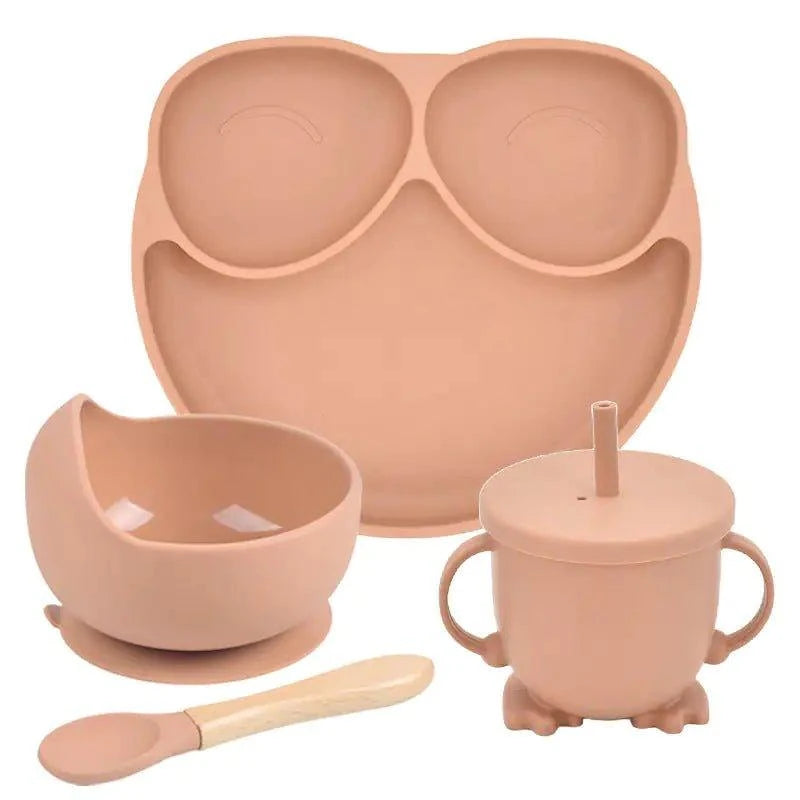 Mess-Free Mealtime: Silicone Suction Cup Dinner Plate Set for Babies & Kids - Home Kartz