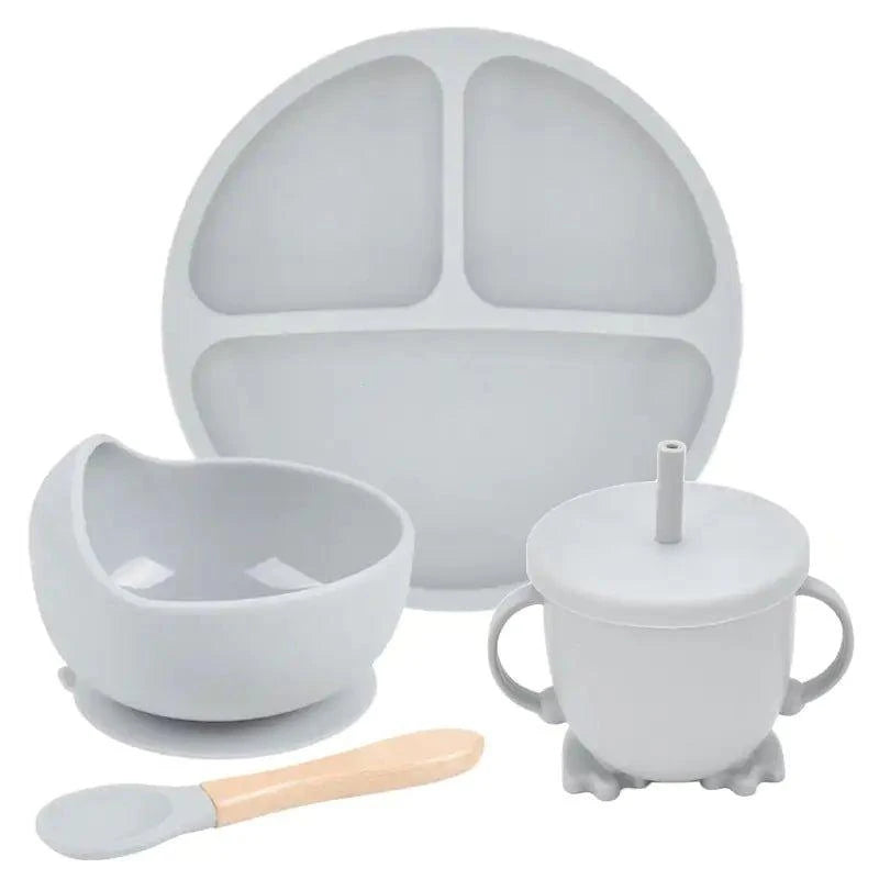 Mess-Free Mealtime: Silicone Suction Cup Dinner Plate Set for Babies & Kids - Home Kartz