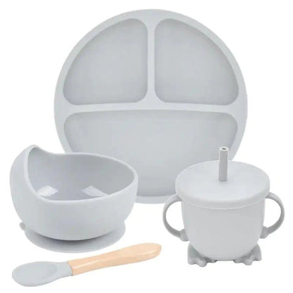 Mess-Free Mealtime: Silicone Suction Cup Dinner Plate Set for Babies & Kids - Home Kartz