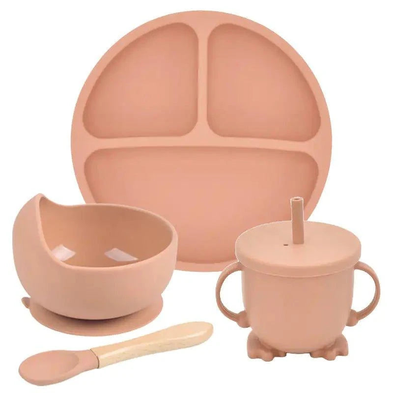 Mess-Free Mealtime: Silicone Suction Cup Dinner Plate Set for Babies & Kids - Home Kartz