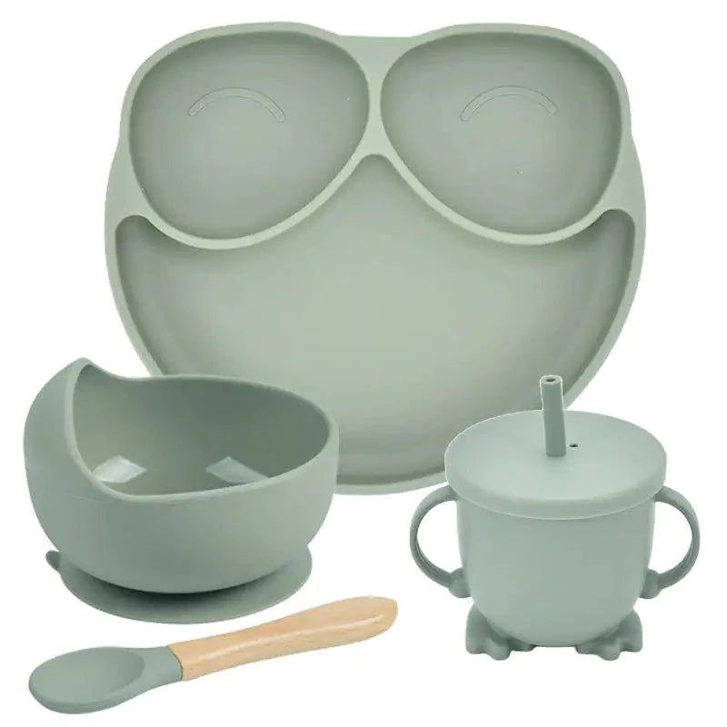 Mess-Free Mealtime: Silicone Suction Cup Dinner Plate Set for Babies & Kids - Home Kartz