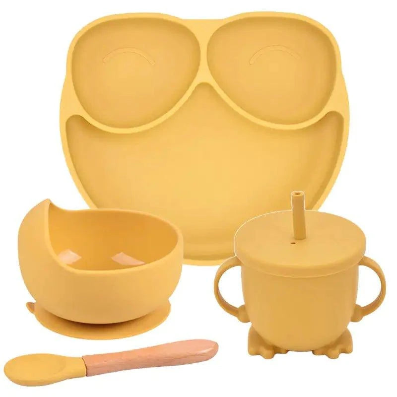 Mess-Free Mealtime: Silicone Suction Cup Dinner Plate Set for Babies & Kids - Home Kartz