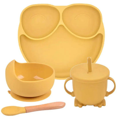 Mess-Free Mealtime: Silicone Suction Cup Dinner Plate Set for Babies & Kids - Home Kartz