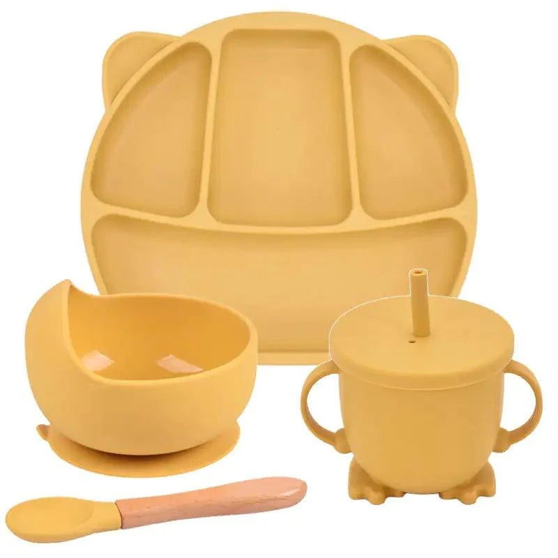 Mess-Free Mealtime: Silicone Suction Cup Dinner Plate Set for Babies & Kids - Home Kartz