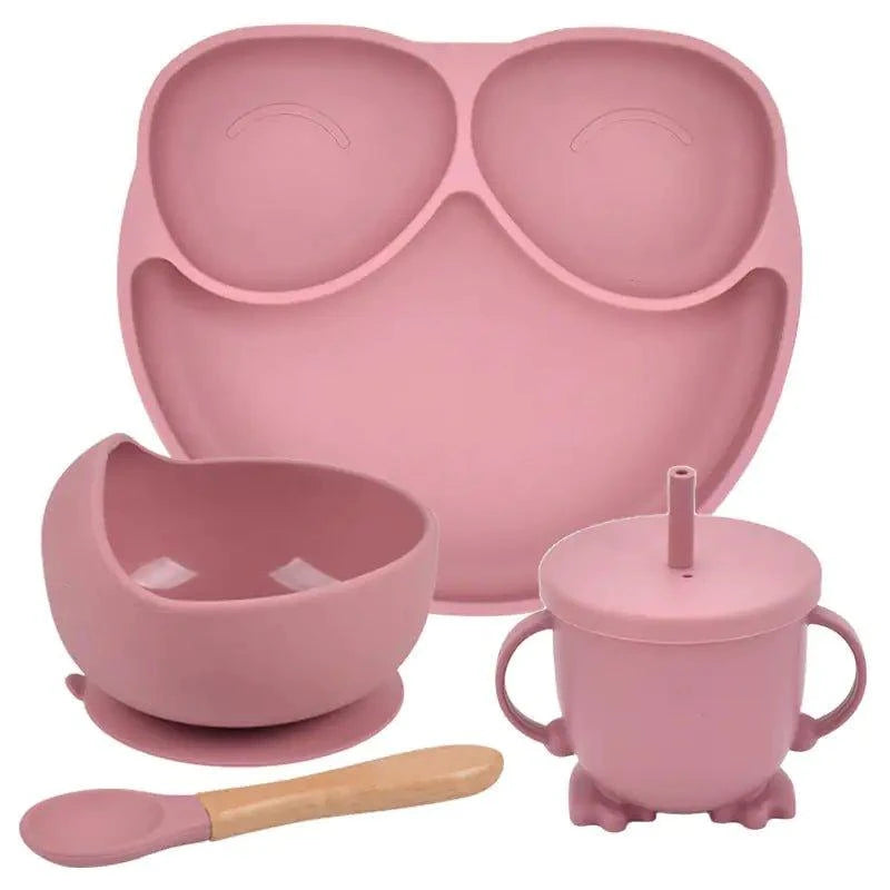 Mess-Free Mealtime: Silicone Suction Cup Dinner Plate Set for Babies & Kids - Home Kartz