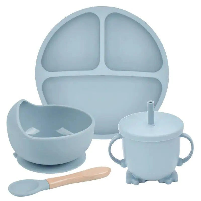 Mess-Free Mealtime: Silicone Suction Cup Dinner Plate Set for Babies & Kids - Home Kartz