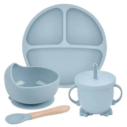 Mess-Free Mealtime: Silicone Suction Cup Dinner Plate Set for Babies & Kids - Home Kartz