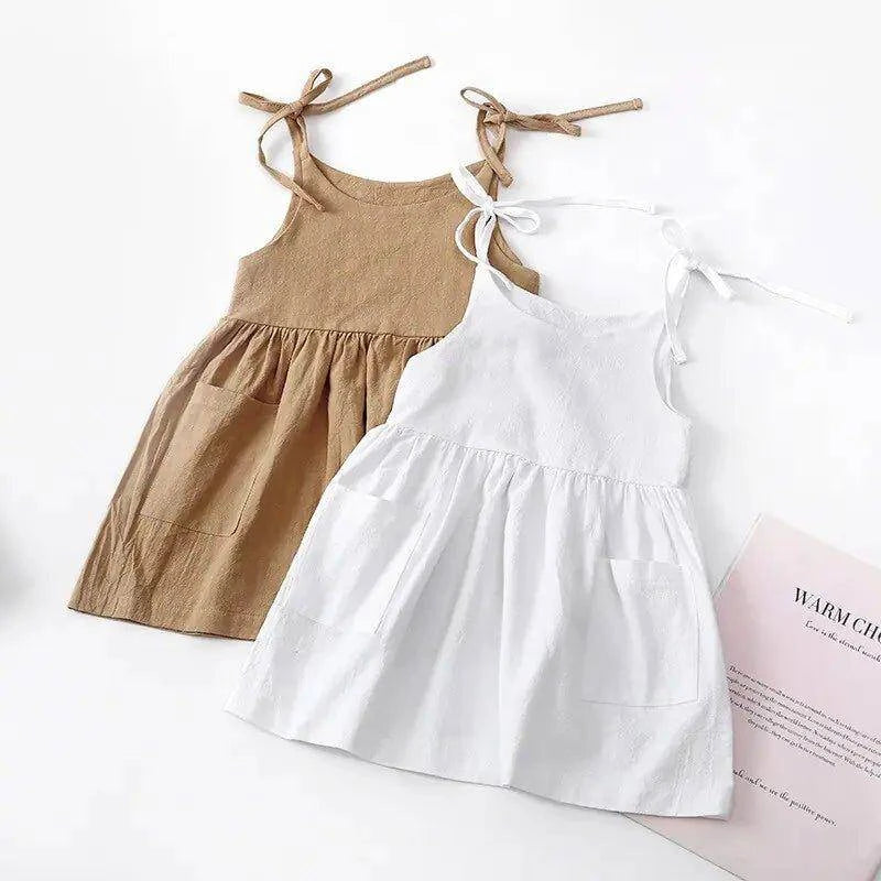 🌸 Trendy Sleeveless Cotton Toddler Girl Dress | Effortless Summer Style & Comfort for Your Little Fashionista 🌞 - Home Kartz