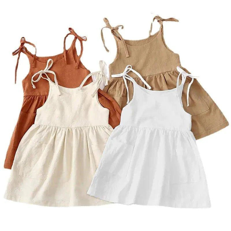 🌸 Trendy Sleeveless Cotton Toddler Girl Dress | Effortless Summer Style & Comfort for Your Little Fashionista 🌞 - Home Kartz