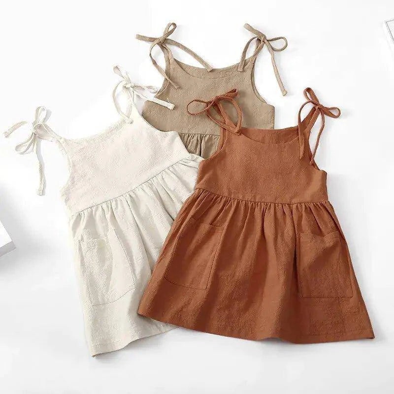 🌸 Trendy Sleeveless Cotton Toddler Girl Dress | Effortless Summer Style & Comfort for Your Little Fashionista 🌞 - Home Kartz