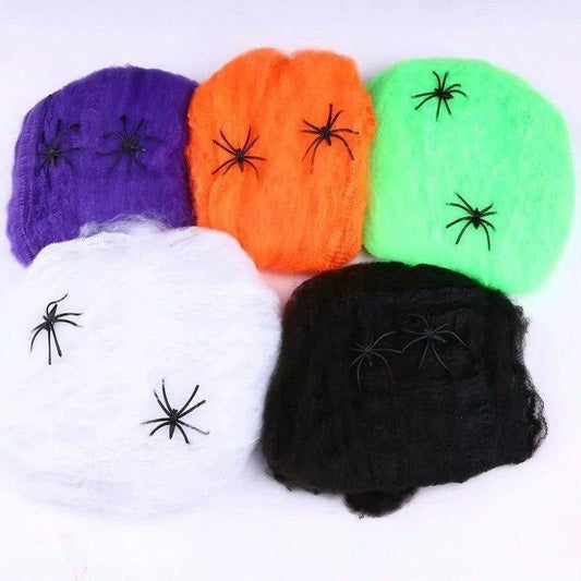 Spider Web Halloween Decoration – Realistic, Stretchable, and Perfect for Indoor & Outdoor Decor - Home Kartz