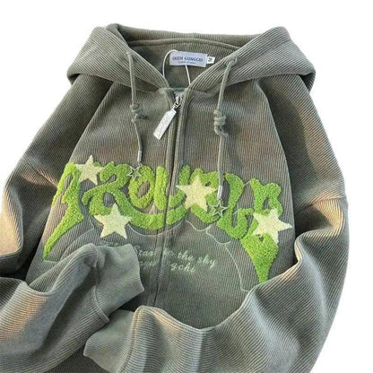 Star Trouble Zip Hoodie – Edgy, Stylish & Comfortable Streetwear - Home Kartz