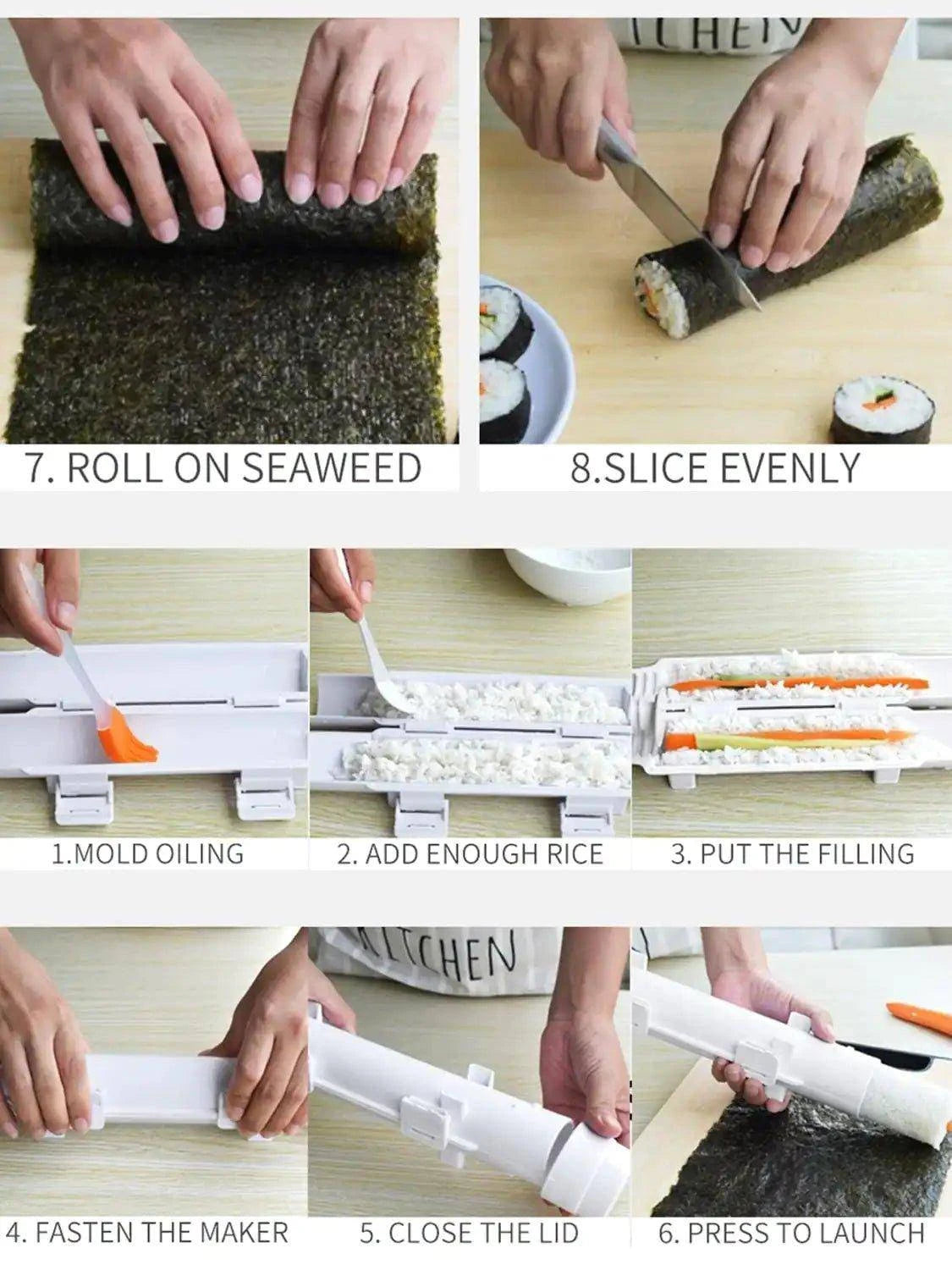 Premium Sushi Maker Kit – Effortlessly Create Perfect Sushi Rolls at Home - Home Kartz