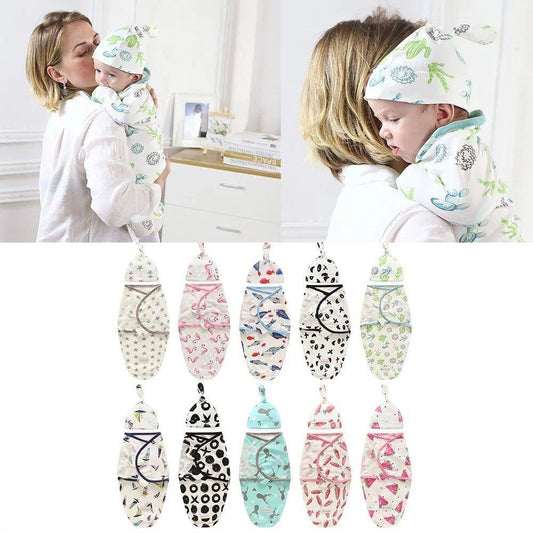 Swaddle Blanket with Cap | Snuggle in Style and Comfort | Perfect Baby Shower Gift - Home Kartz