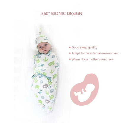 Swaddle Blanket with Cap | Snuggle in Style and Comfort | Perfect Baby Shower Gift - Home Kartz
