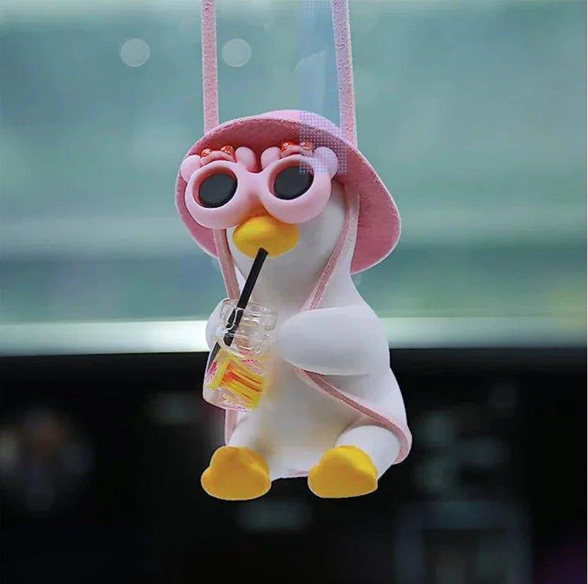 Add Fun to Your Car with Swinging Duck Rearview Mirror Charm - Home Kartz