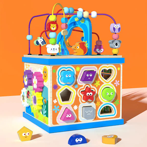 Endless Ways to Learn & Play : The Large Wooden Bead Box That Boosts Focus, Counting, and Creativity