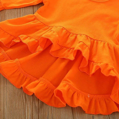 🎃 Toddler Pumpkin Print Dress Set - The Perfect Halloween Outfit for Your Little One 🎃 - Home Kartz