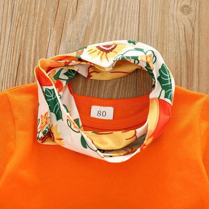 🎃 Toddler Pumpkin Print Dress Set - The Perfect Halloween Outfit for Your Little One 🎃 - Home Kartz