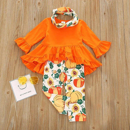 🎃 Toddler Pumpkin Print Dress Set - The Perfect Halloween Outfit for Your Little One 🎃 - Home Kartz