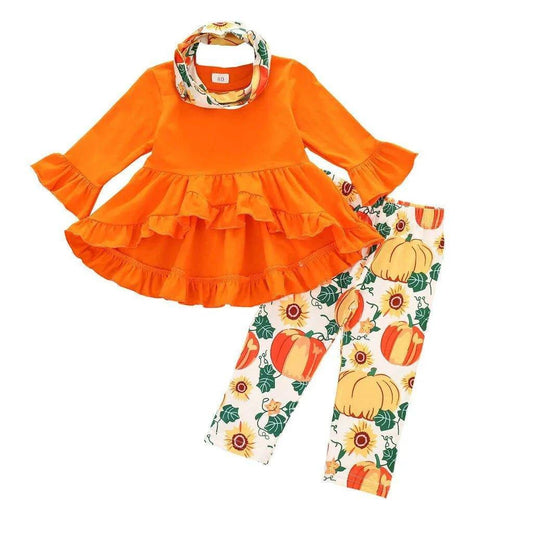 🎃 Toddler Pumpkin Print Dress Set - The Perfect Halloween Outfit for Your Little One 🎃 - Home Kartz