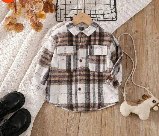 Stylish Comfort: Toddler Plaid Patchwork Long-Sleeve Shirt for All Seasons - Home Kartz