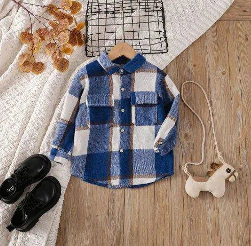 Stylish Comfort: Toddler Plaid Patchwork Long-Sleeve Shirt for All Seasons - Home Kartz