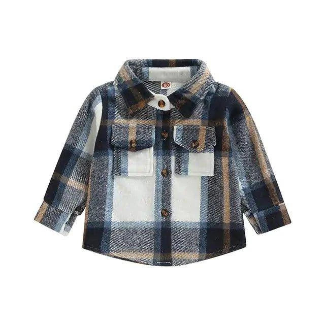 Stylish Comfort: Toddler Plaid Patchwork Long-Sleeve Shirt for All Seasons - Home Kartz