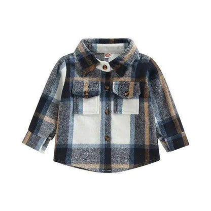 Stylish Comfort: Toddler Plaid Patchwork Long-Sleeve Shirt for All Seasons - Home Kartz