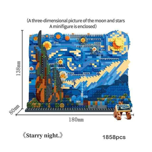 Microbrick MOC Art Painting | Puzzle For Kids Development - Home Kartz