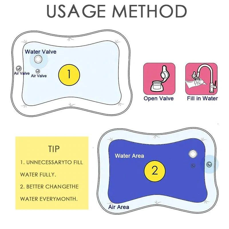 Stimulate Baby's Growth with the Tummy Time Inflatable Water Mat - Home Kartz