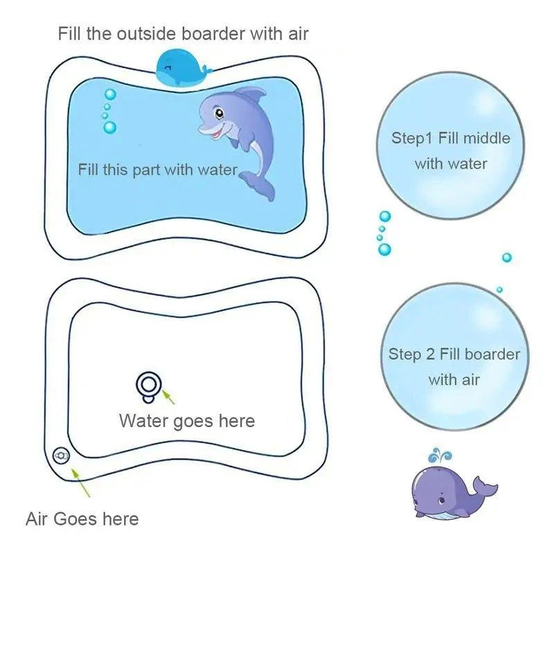 Stimulate Baby's Growth with the Tummy Time Inflatable Water Mat - Home Kartz