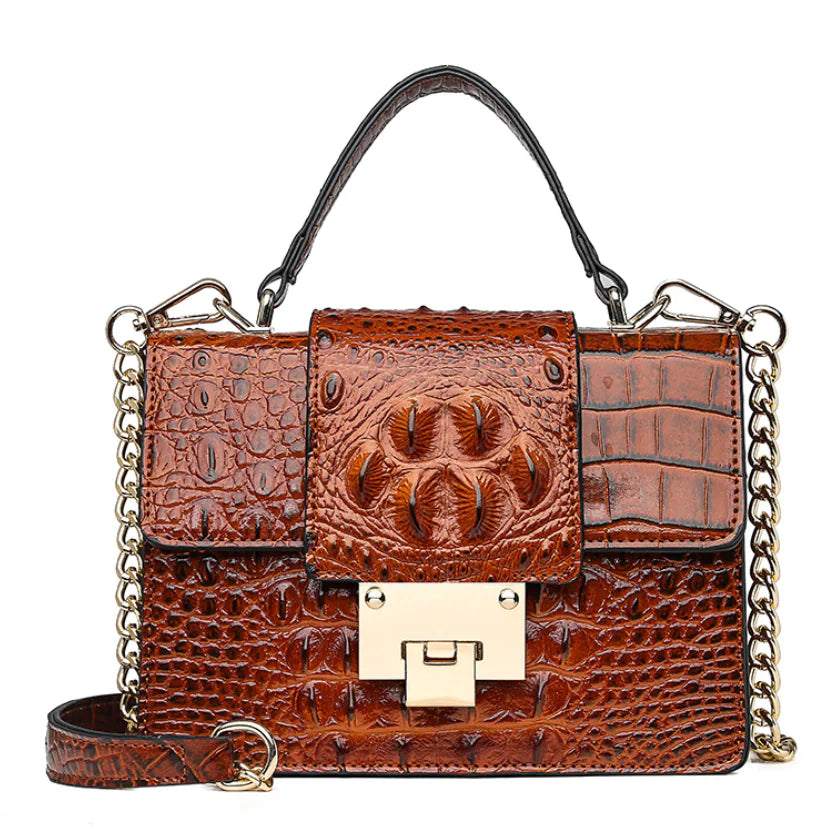 Make a Bold Impression: Discover the Striking Allure of Our Crocodile Pattern Shoulder Bag