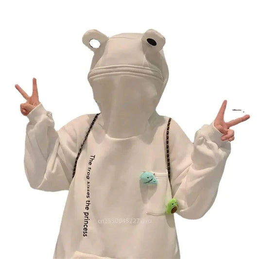 Unisex Frog Zipper Hoodie | Whimsical Oversized Spring Hoodie with Soft Fleece Lining - Home Kartz