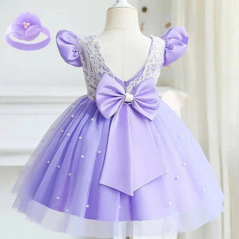 White Baby Baptism Dress with Ruffle Sleeves – Elegance for Your Baby’s Special Day - Home Kartz
