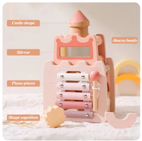 Unlock Their Cognitive Castle: Montessori Wooden Pink House Blocks - Build, Learn, and Grow! 🏰🧠💖 - Home Kartz