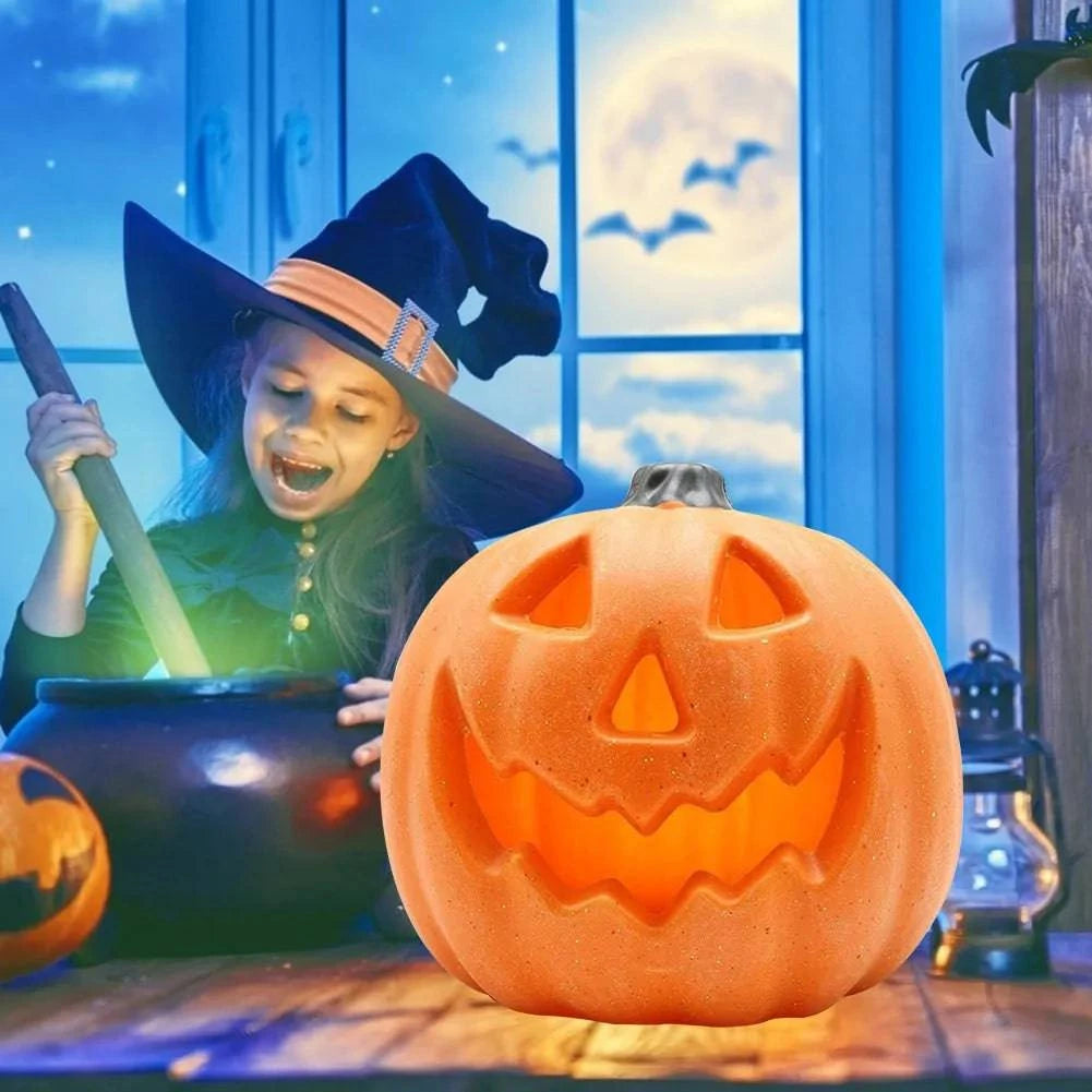 Light Up Halloween with the LED Pumpkin Lantern Night Light – Safe and Spooky Decor - Home Kartz