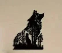 Halloween Black Wolf Wall Decoration - Bold and Spooky Metal Art - Home Kartz