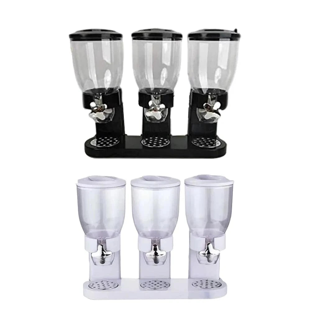 Triple Dry-Food Dispenser – Organize Your Kitchen with a Modern, Space-Saving Food Dispenser - Home Kartz