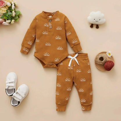 Introducing Our Adorable and Practical Newborn Fashion Bundle: Baby Bodysuits and Elastic Pants Set - Home Kartz