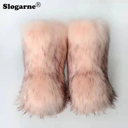 🦊 Fluffy Faux Fox Fur Winter Boots | Stylish & Warm Boots for Ultimate Comfort 🌟 - Home Kartz