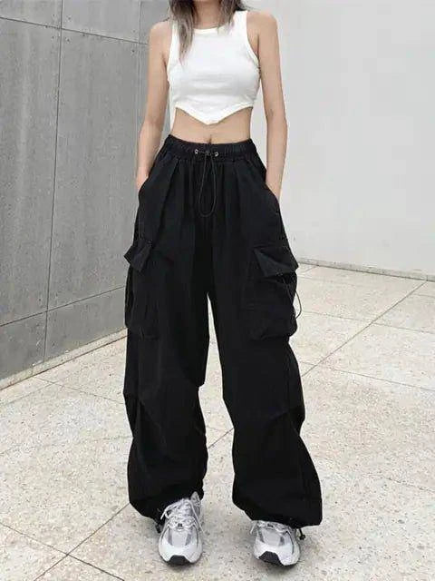 Streetwear Techwear Cargo Pants - Unisex Parachute Track Pants for Bold Urban Style - Home Kartz