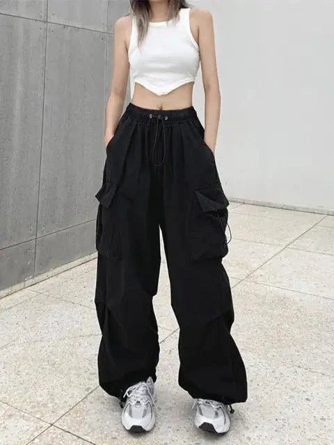 Streetwear Techwear Cargo Pants - Unisex Parachute Track Pants for Bold Urban Style - Home Kartz