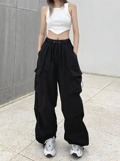 Streetwear Techwear Cargo Pants - Unisex Parachute Track Pants for Bold Urban Style - Home Kartz