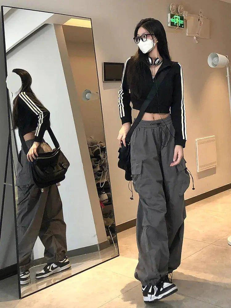 Streetwear Techwear Cargo Pants - Unisex Parachute Track Pants for Bold Urban Style - Home Kartz