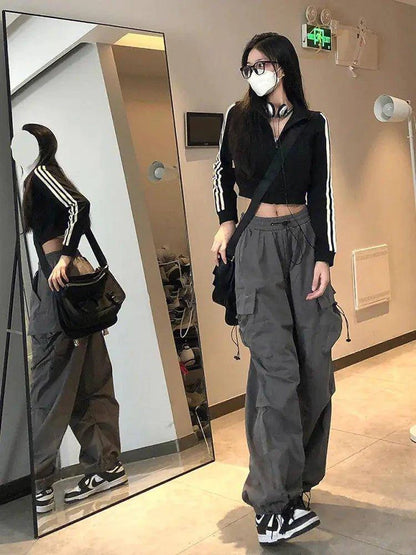 Streetwear Techwear Cargo Pants - Unisex Parachute Track Pants for Bold Urban Style - Home Kartz
